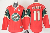 Youth Minnesota Wilds #11 Zach Parise Red Jerseys,baseball caps,new era cap wholesale,wholesale hats