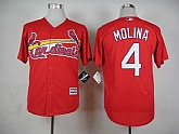 St. Louis Cardinals #4 Yadier Molina Red New Cool Base Jerseys,baseball caps,new era cap wholesale,wholesale hats