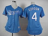 Womens Kansas City Royals #4 Alex Gordon Light Blue Cool Base Jerseys,baseball caps,new era cap wholesale,wholesale hats