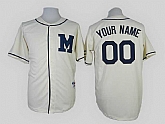 Customized Milwaukee Brewers MLB Jerseys-Men's Stitched 1913 Turn Back The Clock Cream Jersey,baseball caps,new era cap wholesale,wholesale hats