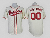 Customized Milwaukee Brewers MLB Jerseys-Men's Stitched 1948 Turn Back The Clock Cream Jersey,baseball caps,new era cap wholesale,wholesale hats