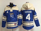 Kansas City Royals #4 Alex Gordon Blue Hoodie,baseball caps,new era cap wholesale,wholesale hats