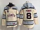San Francisco Giants #8 Hunter Pence Cream Hoodie,baseball caps,new era cap wholesale,wholesale hats