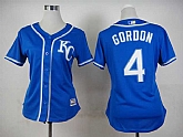 Womens Kansas City Royals #4 Alex Gordon 2015 Blue Cool Base Jerseys,baseball caps,new era cap wholesale,wholesale hats