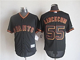 Majestic San Francisco Giants #55 Tim Lincecum Black MLB Stitched Jerseys,baseball caps,new era cap wholesale,wholesale hats