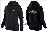 Womens Baltimore Ravens Team Logo 2015 Full Zip Hoodie-33,baseball caps,new era cap wholesale,wholesale hats