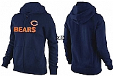 Womens Chicago Bears Team Logo 2015 Full Zip Hoodie-11,baseball caps,new era cap wholesale,wholesale hats