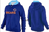 Womens Chicago Bears Team Logo 2015 Full Zip Hoodie-15,baseball caps,new era cap wholesale,wholesale hats