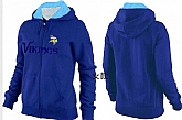 Womens Minnesota Vikings Team Logo 2015 Full Zip Hoodie-15,baseball caps,new era cap wholesale,wholesale hats