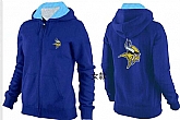 Womens Minnesota Vikings Team Logo 2015 Full Zip Hoodie-30,baseball caps,new era cap wholesale,wholesale hats