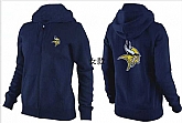 Womens Minnesota Vikings Team Logo 2015 Full Zip Hoodie-34,baseball caps,new era cap wholesale,wholesale hats