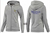 Womens Minnesota Vikings Team Logo 2015 Full Zip Hoodie-45,baseball caps,new era cap wholesale,wholesale hats