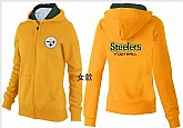Womens Pittsburgh Steelers Team Logo 2015 Full Zip Hoodie-30,baseball caps,new era cap wholesale,wholesale hats