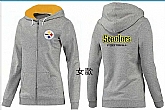 Womens Pittsburgh Steelers Team Logo 2015 Full Zip Hoodie-35,baseball caps,new era cap wholesale,wholesale hats