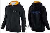 Womens San Diego Chargers Team Logo 2015 Full Zip Hoodie-52,baseball caps,new era cap wholesale,wholesale hats