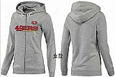 Womens San Francisco 49ers Team Logo 2015 Full Zip Hoodie-17,baseball caps,new era cap wholesale,wholesale hats