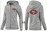 Womens San Francisco 49ers Team Logo 2015 Full Zip Hoodie-51,baseball caps,new era cap wholesale,wholesale hats