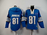 Detroit Lions #81 Calvin Johnson Blue 2015 New Stitched Hoodie,baseball caps,new era cap wholesale,wholesale hats