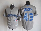 Majestic Toronto Blue Jays #43 R.A. Dickey Gray MLB Stitched Jerseys,baseball caps,new era cap wholesale,wholesale hats