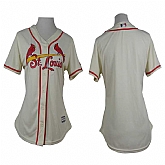 Womens St. Louis Cardinals Blank Cream Cool Base Jerseys,baseball caps,new era cap wholesale,wholesale hats