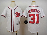 Youth Washington Nationals #31 #31 Max Scherzer White Cool Base Jerseys,baseball caps,new era cap wholesale,wholesale hats