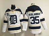 Detroit Tigers #35 Justin Verlander White Stitched Hoodie,baseball caps,new era cap wholesale,wholesale hats
