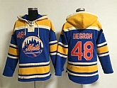 New York Mets #48 Jacob Degrom Blue Stitched Hoodie,baseball caps,new era cap wholesale,wholesale hats