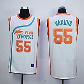 Flint Tropics Semi Pro Movie #55 Vakidis White Jerseys,baseball caps,new era cap wholesale,wholesale hats