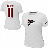 Womens Nike Atlanta Falcons #11 Jones Name x26 Number White T-Shirt,baseball caps,new era cap wholesale,wholesale hats