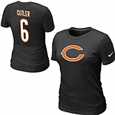 Womens Nike Chicago Bears #6 Jay Cutler Name x26 Number Black T-Shirt,baseball caps,new era cap wholesale,wholesale hats