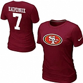 Womens Nike San Francisco 49ers #7 Kaepernick Name x26 Number Red T-Shirt,baseball caps,new era cap wholesale,wholesale hats