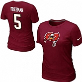 Womens Nike Tampa Bay Buccaneers #5 Josh Freeman Name x26 Number Red T-Shirt,baseball caps,new era cap wholesale,wholesale hats