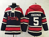 Atlanta Braves #5 Freddie Freeman Navy Blue Stitched MLB Hoodie,baseball caps,new era cap wholesale,wholesale hats