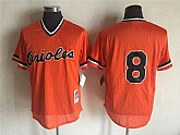 Baltimore Orioles #8 Cal Ripken (No Name) Mitchell And Ness Orange Stitched Pullover Jersey,baseball caps,new era cap wholesale,wholesale hats