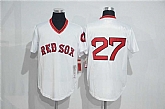 Boston Red Sox #27 (No Name) Mitchell And Ness White Stitched Pullover Jersey,baseball caps,new era cap wholesale,wholesale hats