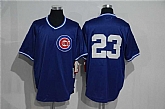 Chicago Cubs #23 Ryne Sandberg (No Name) Mitchell And Ness Blue Stitched Pullover Jersey,baseball caps,new era cap wholesale,wholesale hats