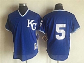 Kansas City Royals #5 George Brett (No Name) Mitchell And Ness Blue Stitched Pullover Jersey,baseball caps,new era cap wholesale,wholesale hats