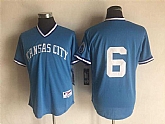Kansas City Royals #6 Lorenzo Cain (No Name) Mitchell And Ness Blue Stitched Pullover Jersey,baseball caps,new era cap wholesale,wholesale hats