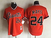 San Francisco Giants #24 Willie Mays Mitchell And Ness Orange Throwback Stitched Pullover Jersey,baseball caps,new era cap wholesale,wholesale hats
