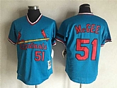 St. Louis Cardinals #51 McGee Mitchell And Ness Throwback Blue Stitched Pullover MLB Jersey,baseball caps,new era cap wholesale,wholesale hats