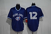 Toronto Blue Jays #12 Roberto Alomar (No Name) Mitchell And Ness Blue Stitched Pullover Jersey,baseball caps,new era cap wholesale,wholesale hats