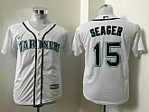 Youth Seattle Mariners #15 Kyle Seager White New Cool Base Stitched Baseball Jersey,baseball caps,new era cap wholesale,wholesale hats