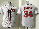 Youth Washington Nationals #34 Bryce Harper White New Cool Base Stitched Baseball Jersey,baseball caps,new era cap wholesale,wholesale hats