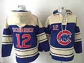 Chicago Cubs #12 Schwarber Blue Sweatshirt Baseball Stitched Hoodie,baseball caps,new era cap wholesale,wholesale hats