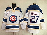 Chicago Cubs #27 Addison Russell White Sawyer Sweatshirt Baseball Stitched Hoodie,baseball caps,new era cap wholesale,wholesale hats