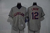 Cleveland Indians #12 Francisco Lindor Gray Flexbase Collection Stitched Baseball Jersey,baseball caps,new era cap wholesale,wholesale hats