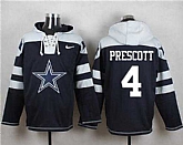 Glued Nike Dallas Cowboys #4 Dak Prescott Navy Blue Player Pullover NFL Hoodie,baseball caps,new era cap wholesale,wholesale hats