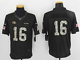 Nike San Francisco 49ers #16 Joe Montana Anthracite Salute To Service Men's Stitched Limited Jersey,baseball caps,new era cap wholesale,wholesale hats