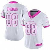 Glued Women Nike Denver Broncos #88 Demaryius Thomas White Pink Rush Limited Jersey,baseball caps,new era cap wholesale,wholesale hats