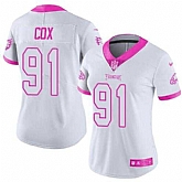 Glued Women Nike Philadelphia Eagles #91 Fletcher Cox White Pink Rush Limited Jersey,baseball caps,new era cap wholesale,wholesale hats